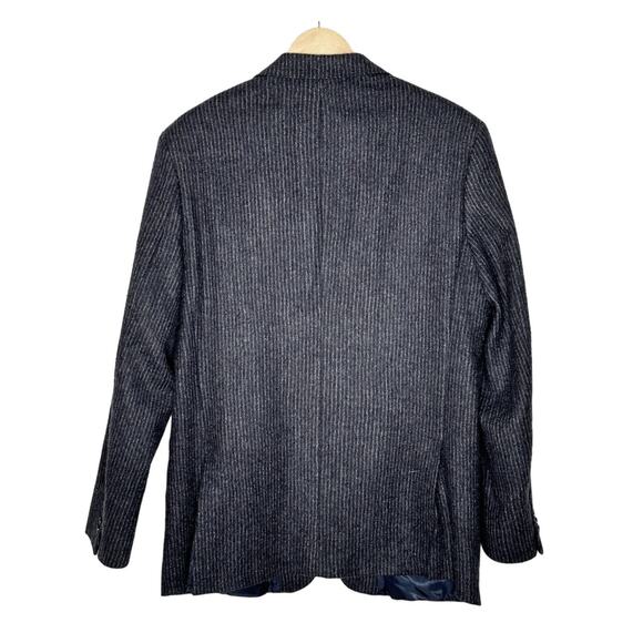 Banana Republic Men's 42R Italian Wool $420 Blazer Charcoal Gray Striped Jacket - Picture 3 of 8